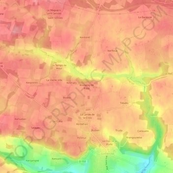 Mapa topográfico Brunelay de Haut, altitud, relieve