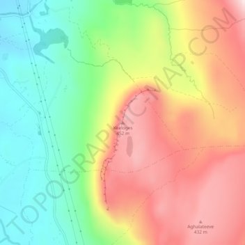 Mapa topográfico Keeloges, altitud, relieve