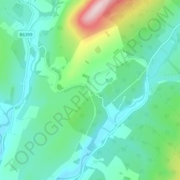 Mapa topográfico Steele Road, altitud, relieve