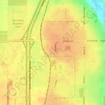 Mapa topográfico Nisku, altitud, relieve