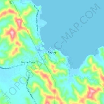 Mapa topográfico Taytay, altitud, relieve