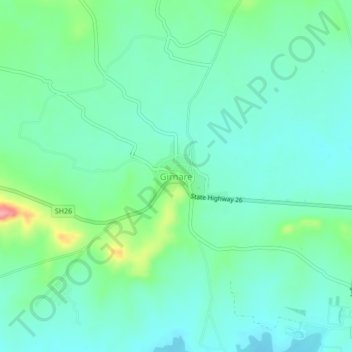 Mapa topográfico Girnare, altitud, relieve