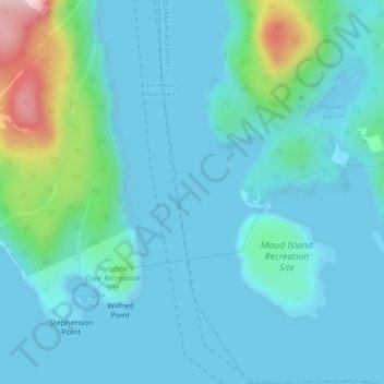 Mapa topográfico Ripple Rock, altitud, relieve