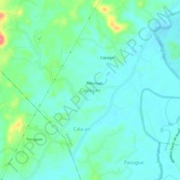 Mapa topográfico Capagao, altitud, relieve