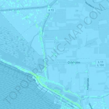 Mapa topográfico Fedderswarft, altitud, relieve