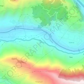 Mapa topográfico Nirsu, altitud, relieve