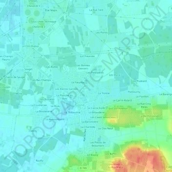 Mapa topográfico Le Lac Lacune, altitud, relieve