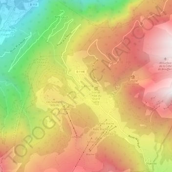 Mapa topográfico La Morte, altitud, relieve