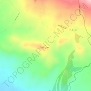 Mapa topográfico Alto Huacal, altitud, relieve