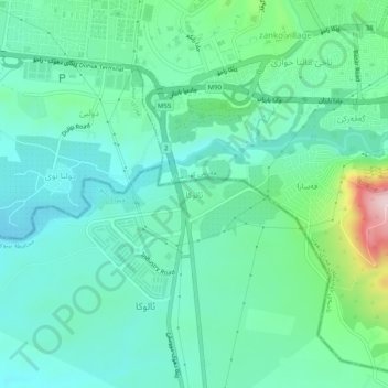 Mapa topográfico Alouka, altitud, relieve