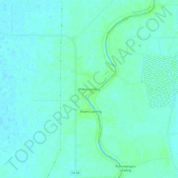 Mapa topográfico Millers Landing, altitud, relieve
