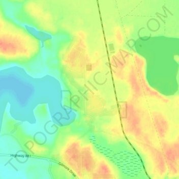 Mapa topográfico Anzac, altitud, relieve