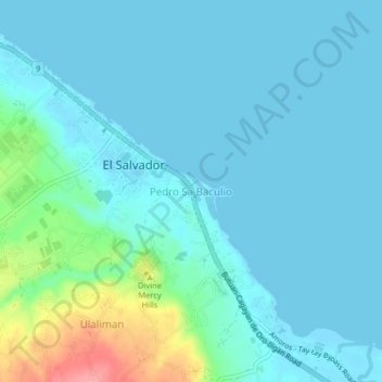 Mapa topográfico Pedro Sa Baculio, altitud, relieve