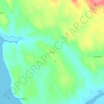 Mapa topográfico Cululil, altitud, relieve