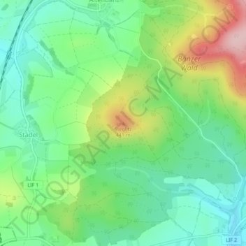Mapa topográfico Steglitz, altitud, relieve