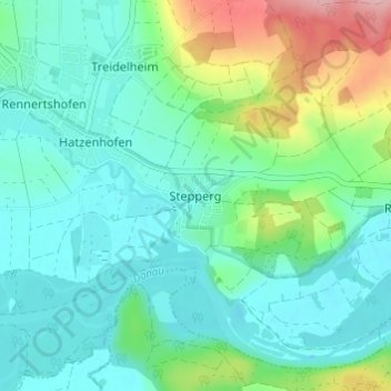 Mapa topográfico Stepperg, altitud, relieve
