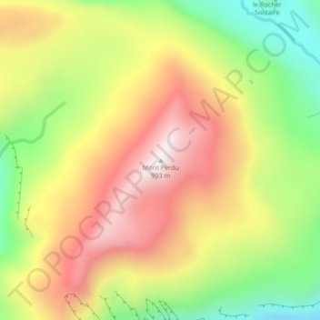 Mapa topográfico Mont Perdu, altitud, relieve