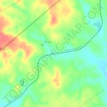Mapa topográfico Keechi, altitud, relieve