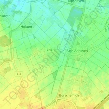 Mapa topográfico Isengraben, altitud, relieve