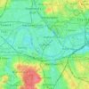 Mapa topográfico Fulham, altitud, relieve
