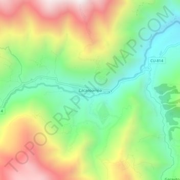 Mapa topográfico Cacaopampa, altitud, relieve