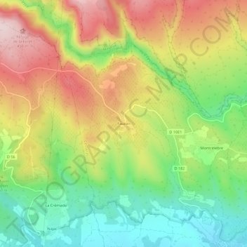Mapa topográfico Fauzan, altitud, relieve