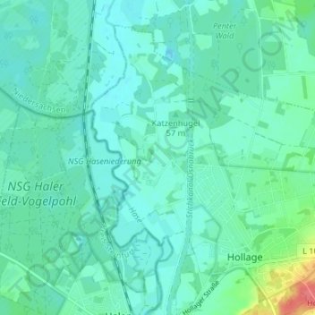 Mapa topográfico Barlage, altitud, relieve