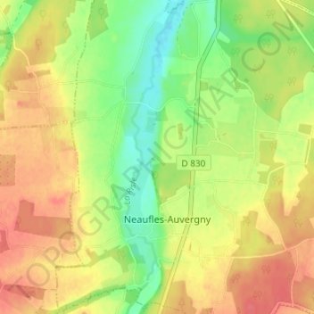 Mapa topográfico Le Merle, altitud, relieve