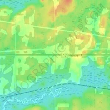 Mapa topográfico Minnitaki, altitud, relieve