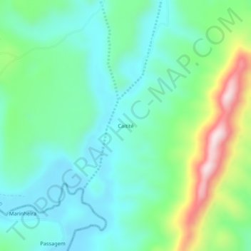 Mapa topográfico Caitité, altitud, relieve