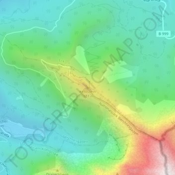 Mapa topográfico Kehlstein, altitud, relieve