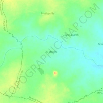 Mapa topográfico Metpalle, altitud, relieve