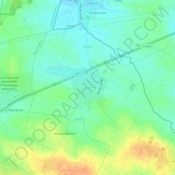 Mapa topográfico Loiré, altitud, relieve