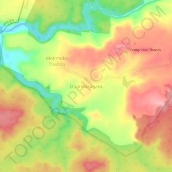 Mapa topográfico Dharmasagara, altitud, relieve