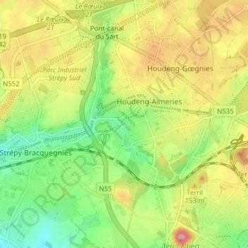 Mapa topográfico Le Marais, altitud, relieve