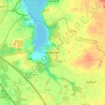 Mapa topográfico Niederselk, altitud, relieve
