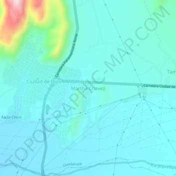 Mapa topográfico Martha Chavez, altitud, relieve