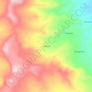 Mapa topográfico Andahua, altitud, relieve