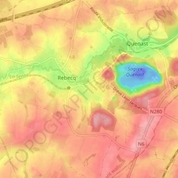 Mapa topográfico Puhain, altitud, relieve