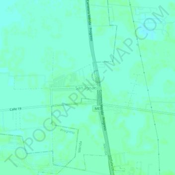 Mapa topográfico San Ignacio, altitud, relieve