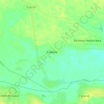 Mapa topográfico Камень, altitud, relieve