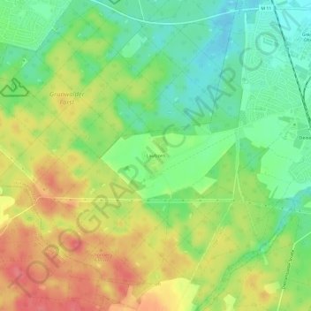 Mapa topográfico Laufzorn, altitud, relieve
