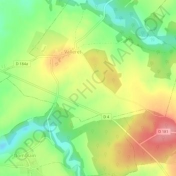 Mapa topográfico Janval, altitud, relieve