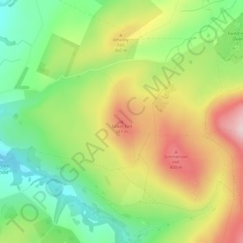 Mapa topográfico Talkin Fell, altitud, relieve
