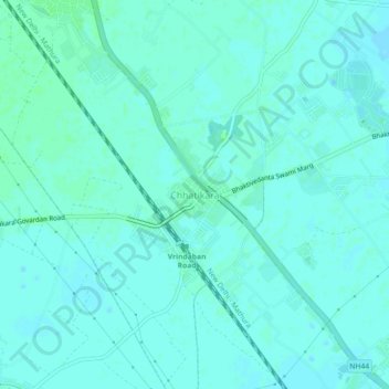 Mapa topográfico Chhatikara, altitud, relieve