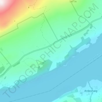Mapa topográfico Tombreck, altitud, relieve