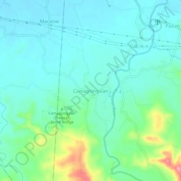 Mapa topográfico Camagsingalan, altitud, relieve