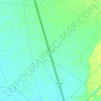 Mapa topográfico Khanpur, altitud, relieve