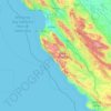 Mapa topográfico Big Sur, altitud, relieve