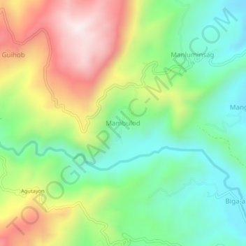 Mapa topográfico Mambulod, altitud, relieve